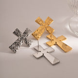 SILVER CROSS EARRING