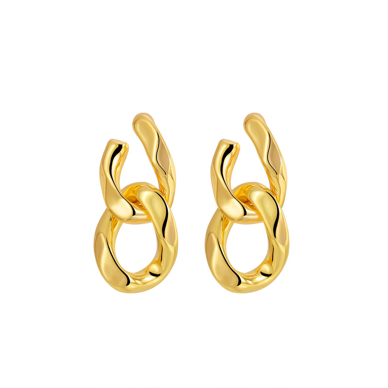 GOLD INTERLOCKING EARRINGS