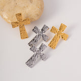 SILVER CROSS EARRING