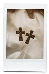 SILVER CROSS EARRING